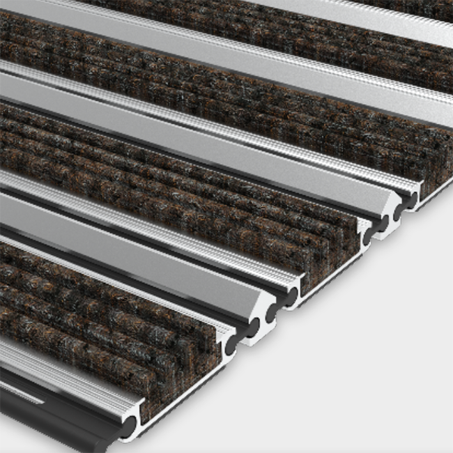 TC02 Thin Series Entrance Mat System — Aluminium + Carpet (P4 Slip Rating, Fire Tested)