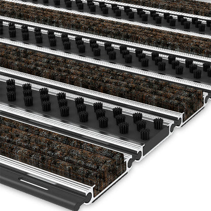 TC04 Architectural Profile Cutaway Showing 45mm Triple-Row Heavy-Duty Brush Block